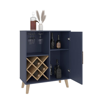 Cave Low Bar Cabinet - Blue Forest, Open Storage for Living Room