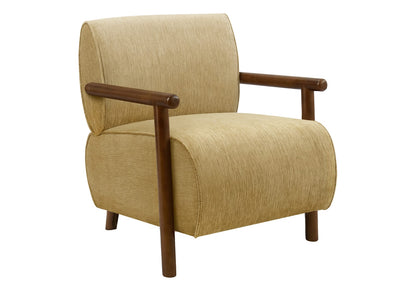 Accent Chair, Gold Fabric - 26.5"W x 30.5"D x 30.5"H