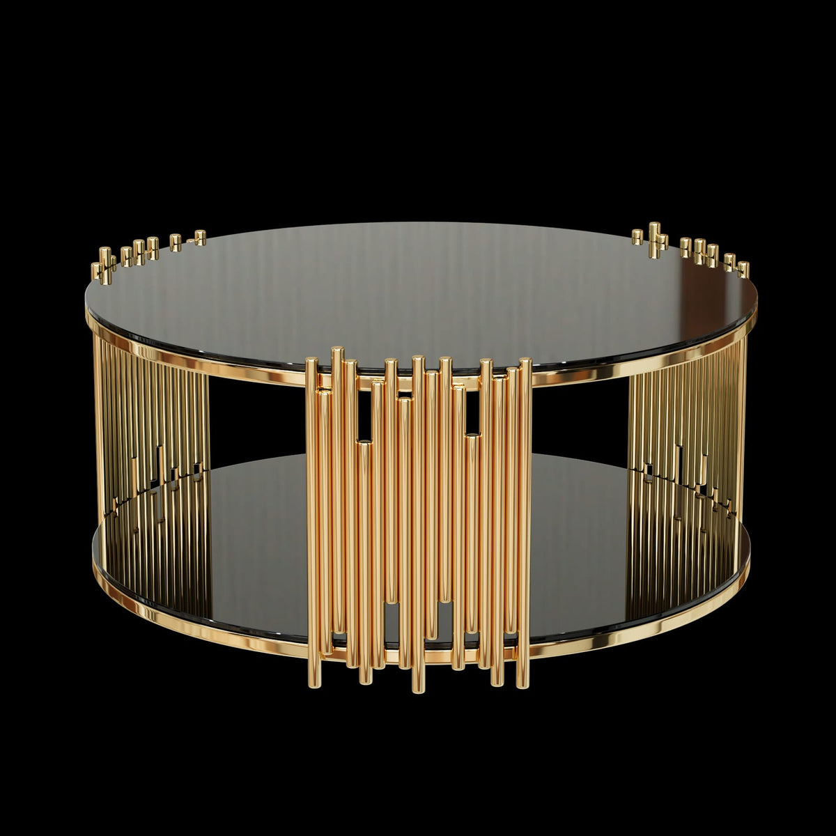 Modern Black Stainless Steel Coffee Table - Sleek & Durable Design