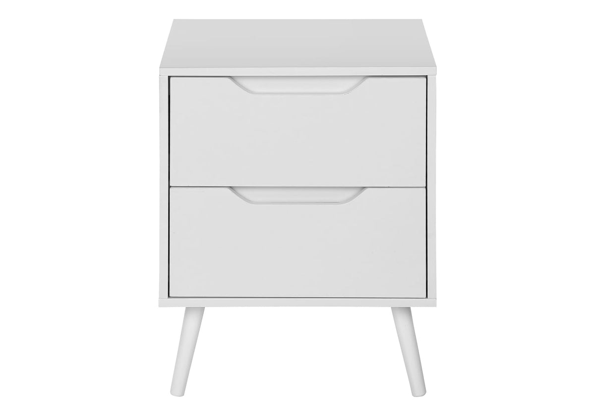 24" White Accent Table with Storage Drawers for Living Room