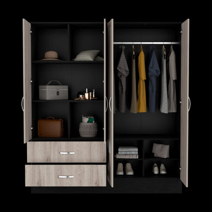 Light Gray Armoire Ron - Spacious Bedroom Storage