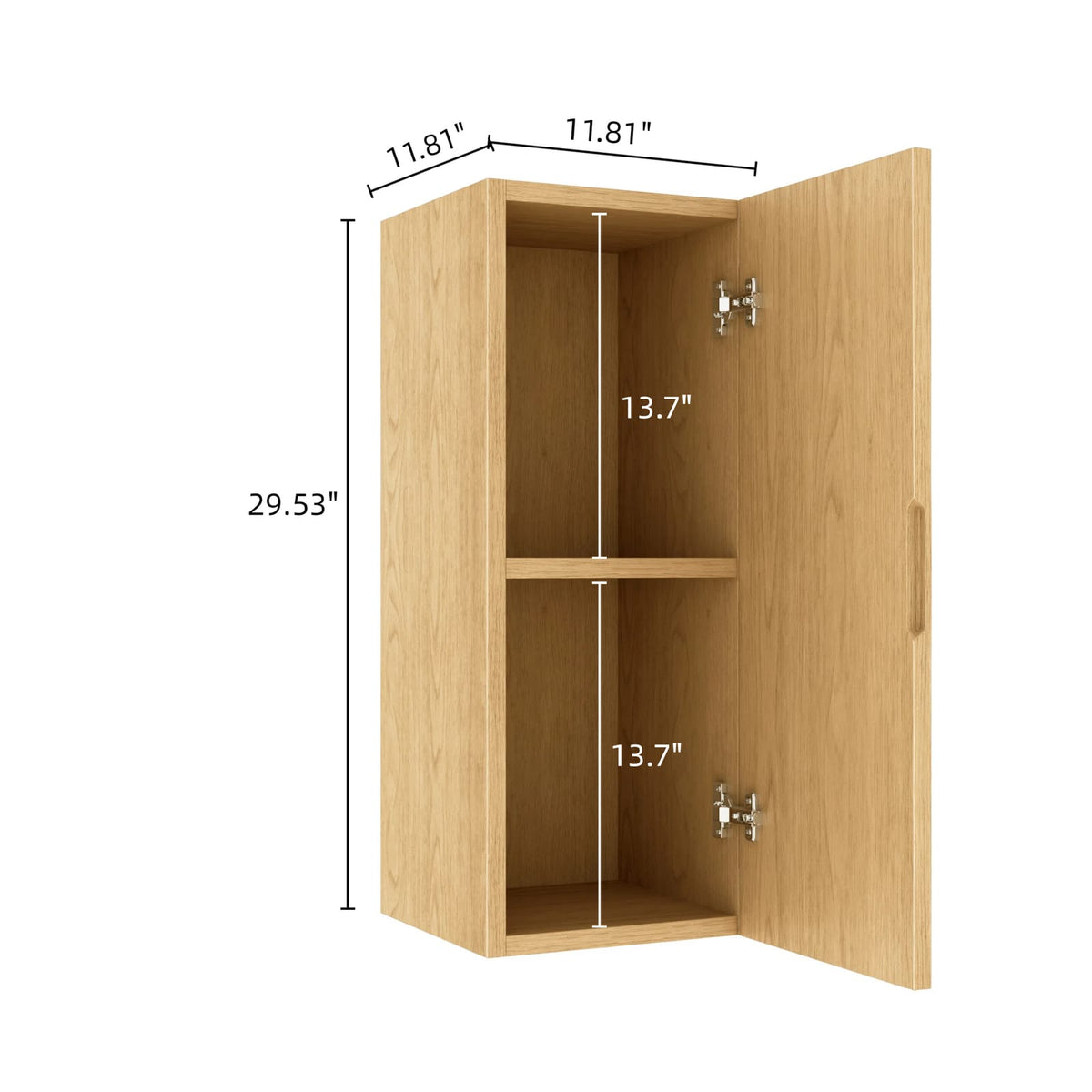 Light Oak Bathroom Storage Cabinet - 12" Floating Vanity with Shelf