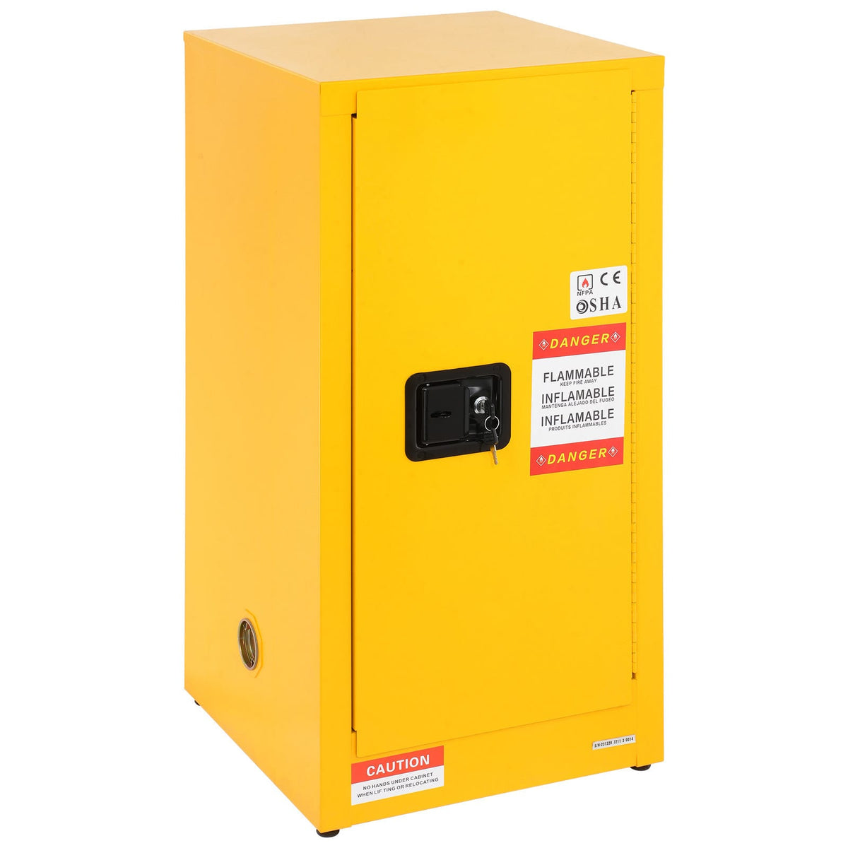 Yellow Steel Flammable Storage Cabinet with Adjustable Shelves