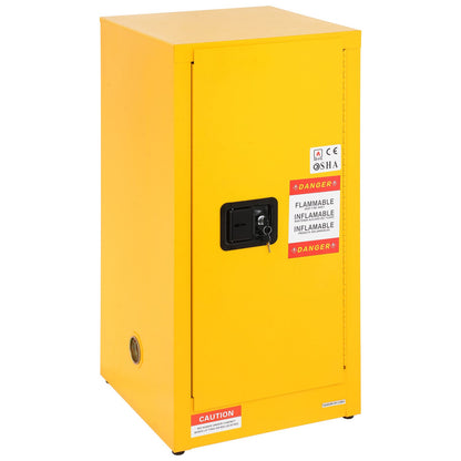 Yellow Steel Flammable Storage Cabinet with Adjustable Shelves