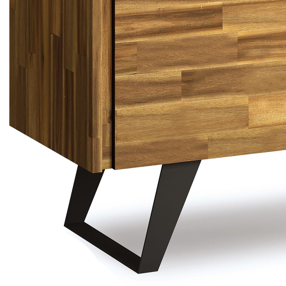 39" Wide Acacia Wood Storage Cabinet - Light Brown for Living Room