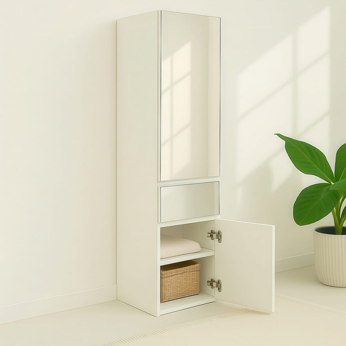 White Wood Modular Closet Cabinet - 70.9" Wide for Bedroom