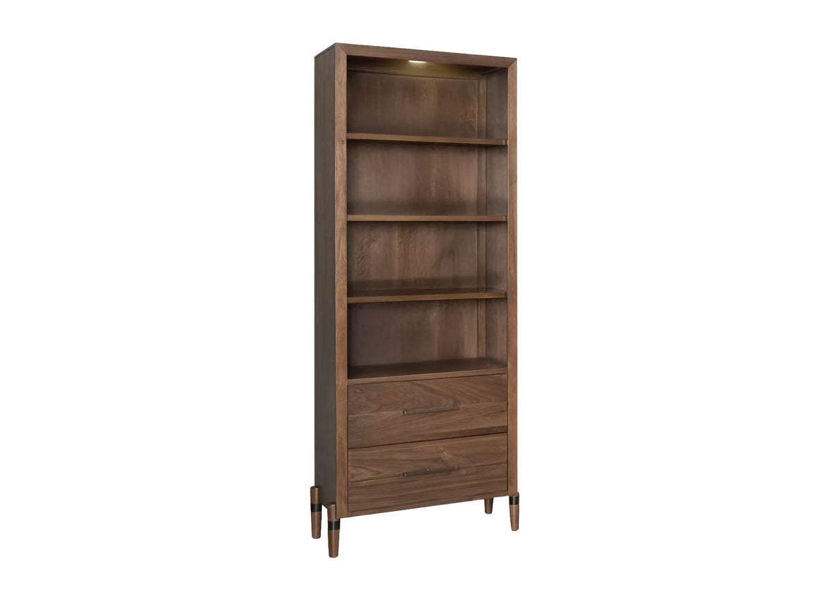 Tranquility Bookcase Pier - Walnut Finish, 30" Wide for Living Room