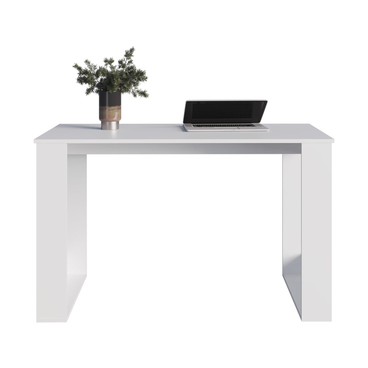 White Writing Desk - 47" Work Surface for Home Office