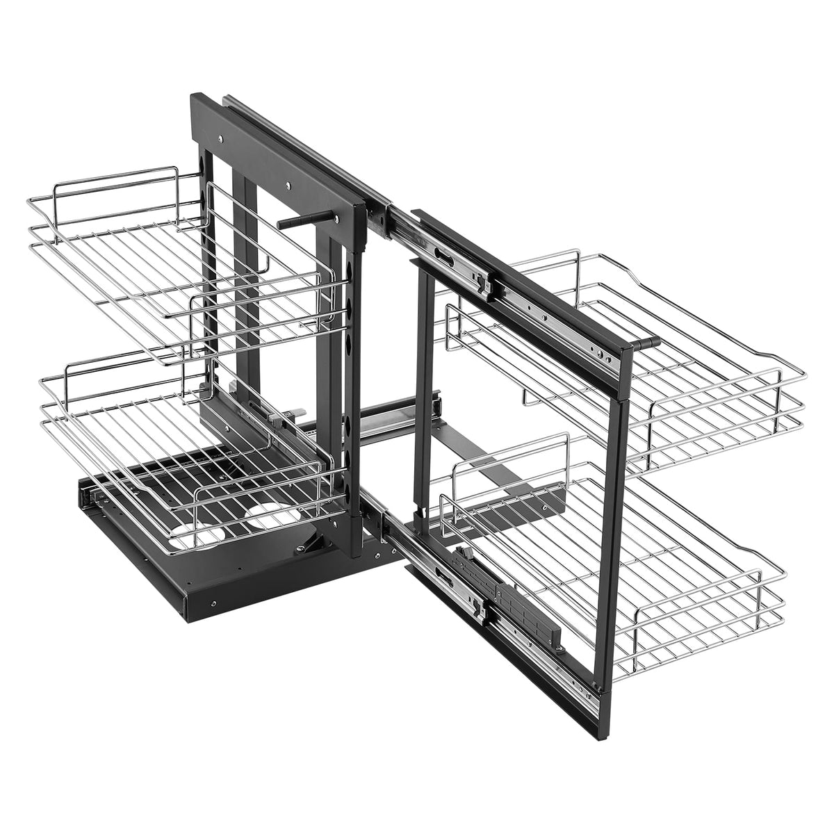 Silver Carbon Steel Kitchen Corner Cabinet Organizer