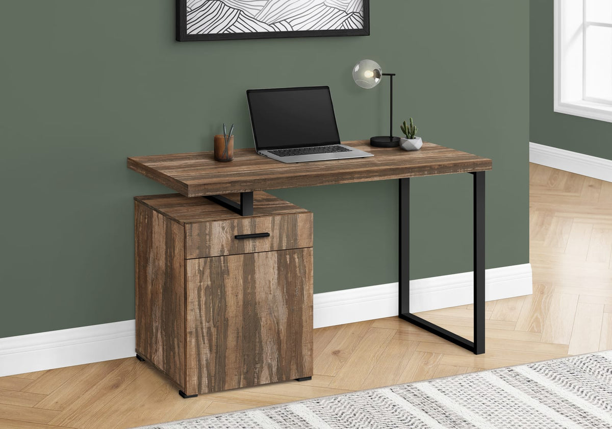 Brown Computer Desk with Storage Drawers - 47.25" L