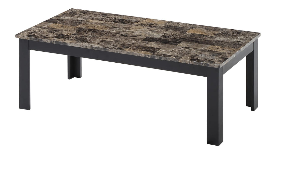 Brown Wood Coffee Table Set - 3 Piece Dining Table for Living Room