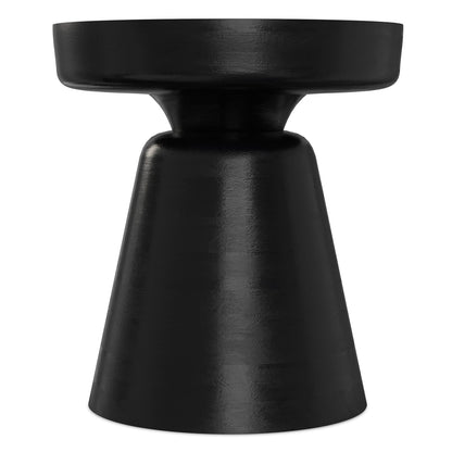 Black Solid Wood Accent Table for Bedroom Nightstand for Living Room