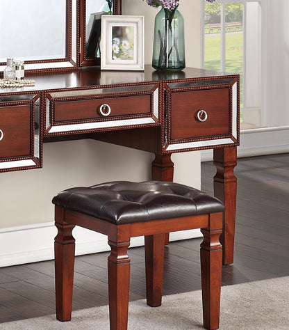 Cherry Poplar Makeup Vanity Set Bedroom Furniture