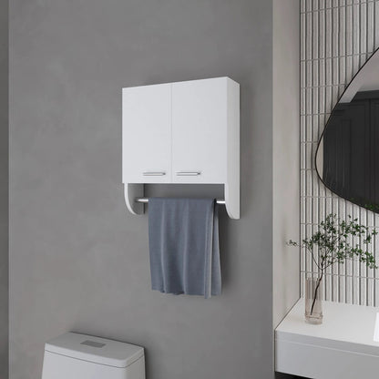 Wall Mounted White Bathroom Cabinet with 2 Doors