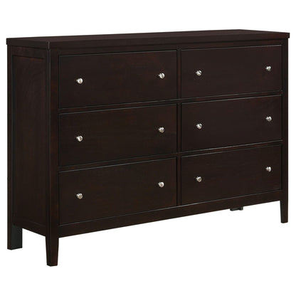 Cappuccino Wood Dresser - 6 Drawers Bedroom