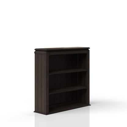 Chocolate Solid Wood Storage Hutch with Three Shelves for Living Room