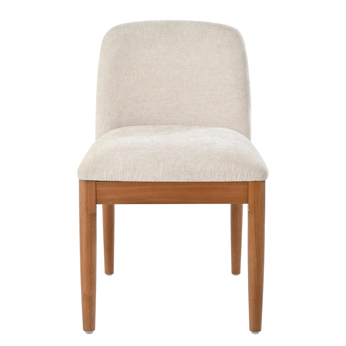 Beige Walnut Dining Chairs - Set of 2 Modern Dining Room Chairs