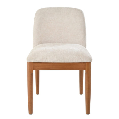 Beige Walnut Dining Chairs - Set of 2 Modern Dining Room Chairs