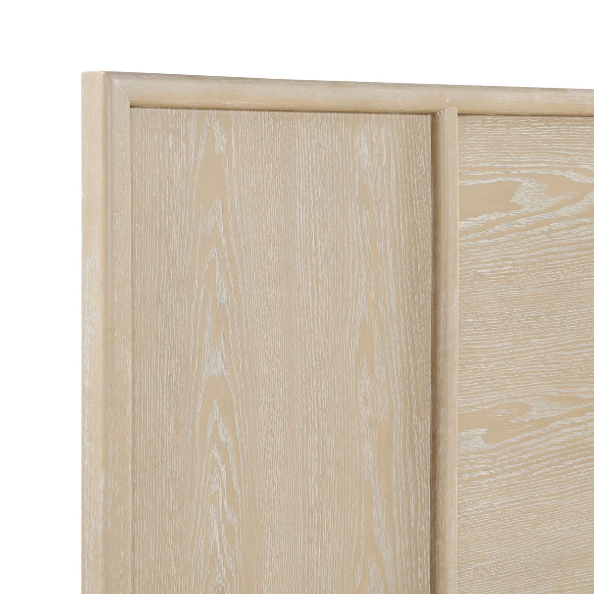 Contemporary Queen Size Panel Bed - Light Brown Finish