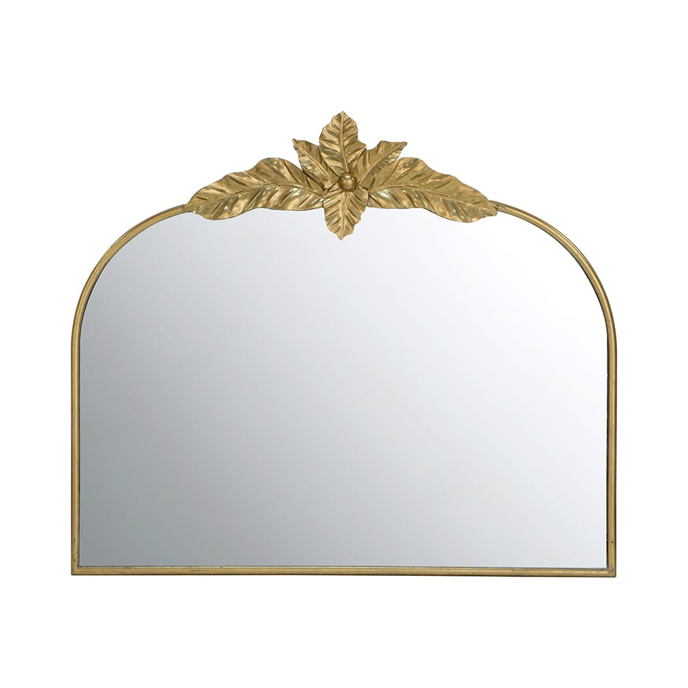 Gold Arched Mirror - Iron & MDF Frame, 39.5" x 35" for Bathroom