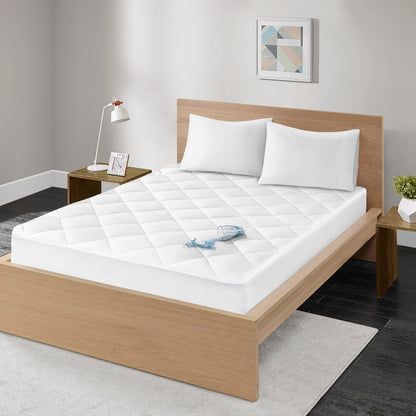 300 Thread Count Cotton Waterproof Mattress Pad - White