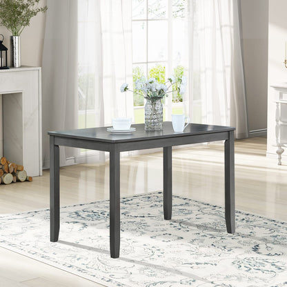 Gray Acacia Wood Dining Table - 4 Person Rectangular Table for Dining Room