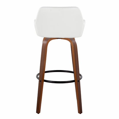 White Faux Leather Barstools for Kitchen Dining Room Set