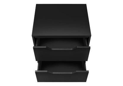 Black Accent Table with Storage Drawers - 24" High