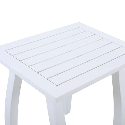 White Acacia Wood End Table - Outdoor Patio Table