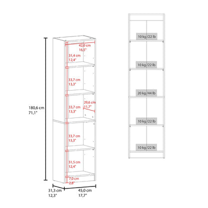 Sunflower Bookcase - Tall White Storage Cabinet