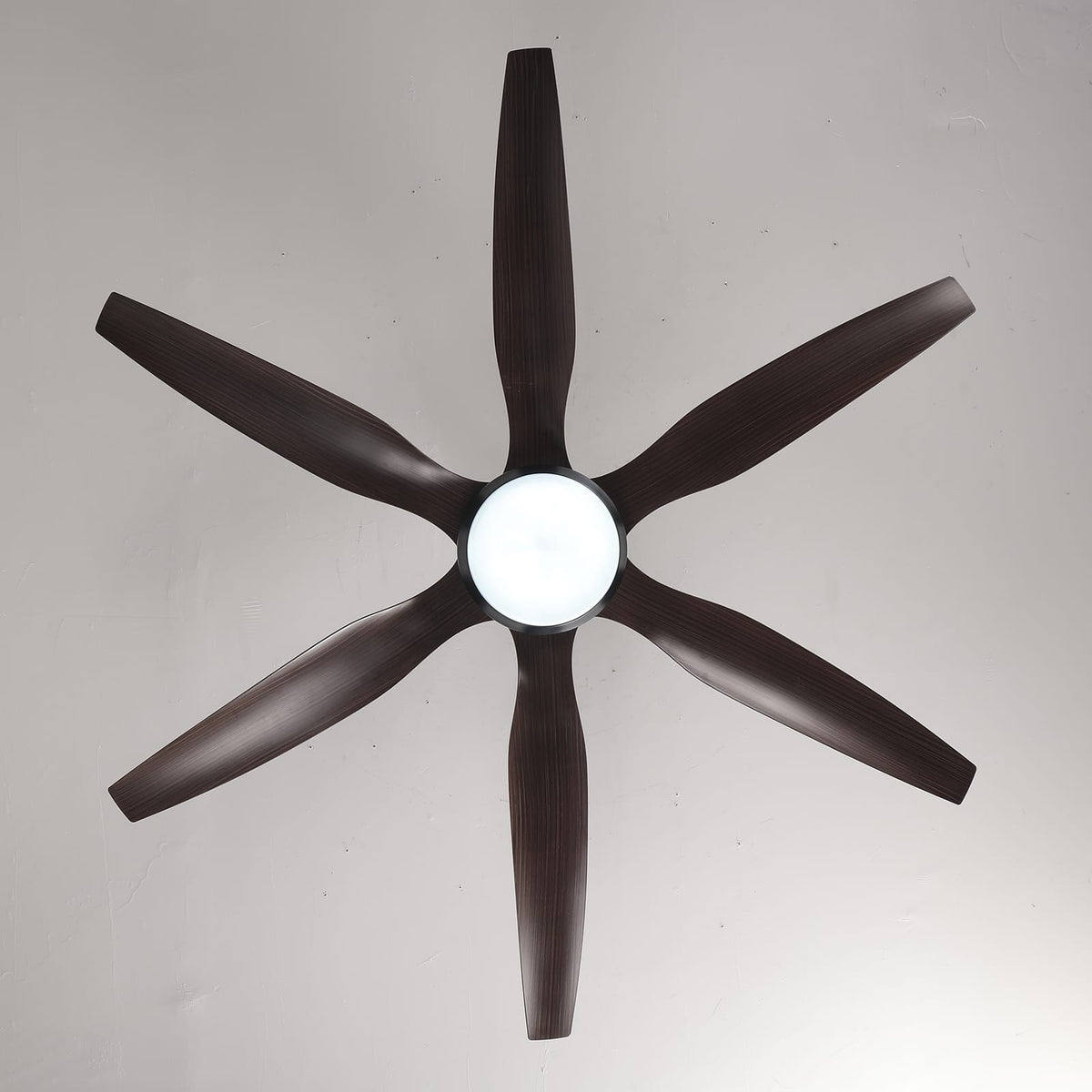 6 Blade Ceiling Fan Matte Black DC Motor Remote Control