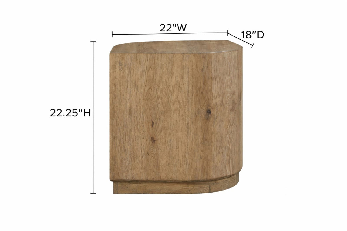 22 Inch Oak Accent Table - Solid Wood MDF for Living Room