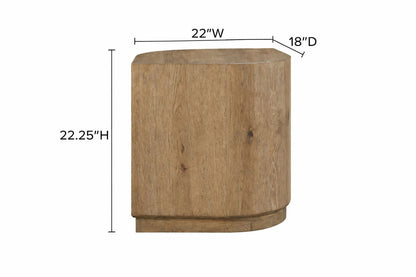 22 Inch Oak Accent Table - Solid Wood MDF for Living Room