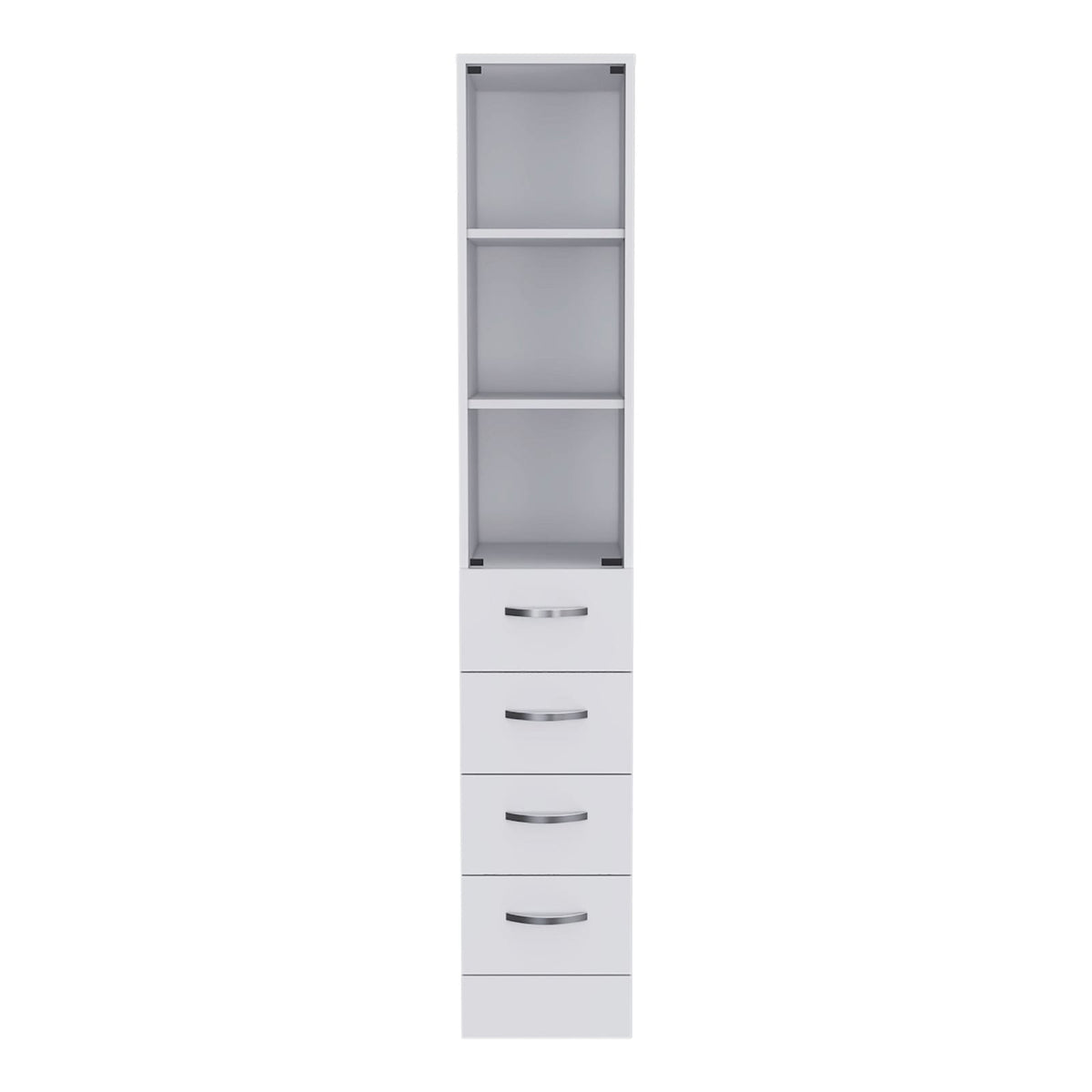 White 3-Drawer 3-Shelf Linen Cabinet - Storage & Style for Living Room