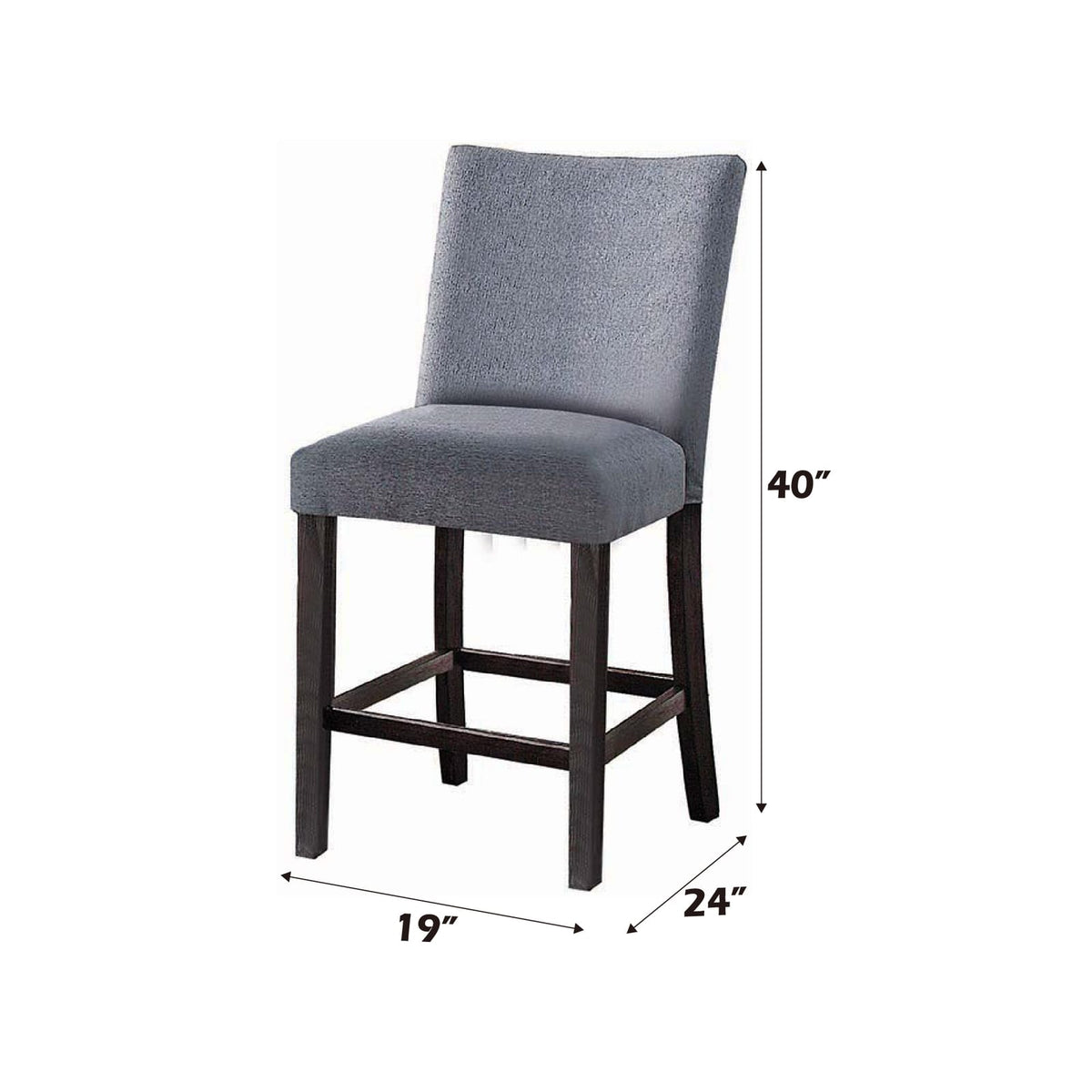 Espresso Wood Fabric Counter Height Dining Chair Set