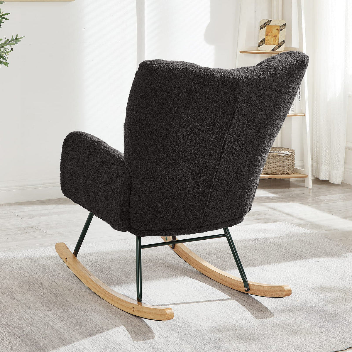 Dark Gray Teddy Rocking Chair - Perfect for Bedrooms