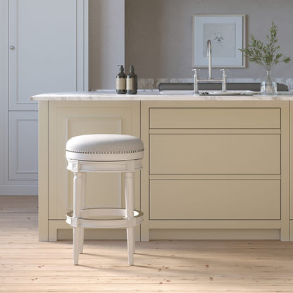 White Wood Bar Stool 31 Inch - Kitchen Island Seating