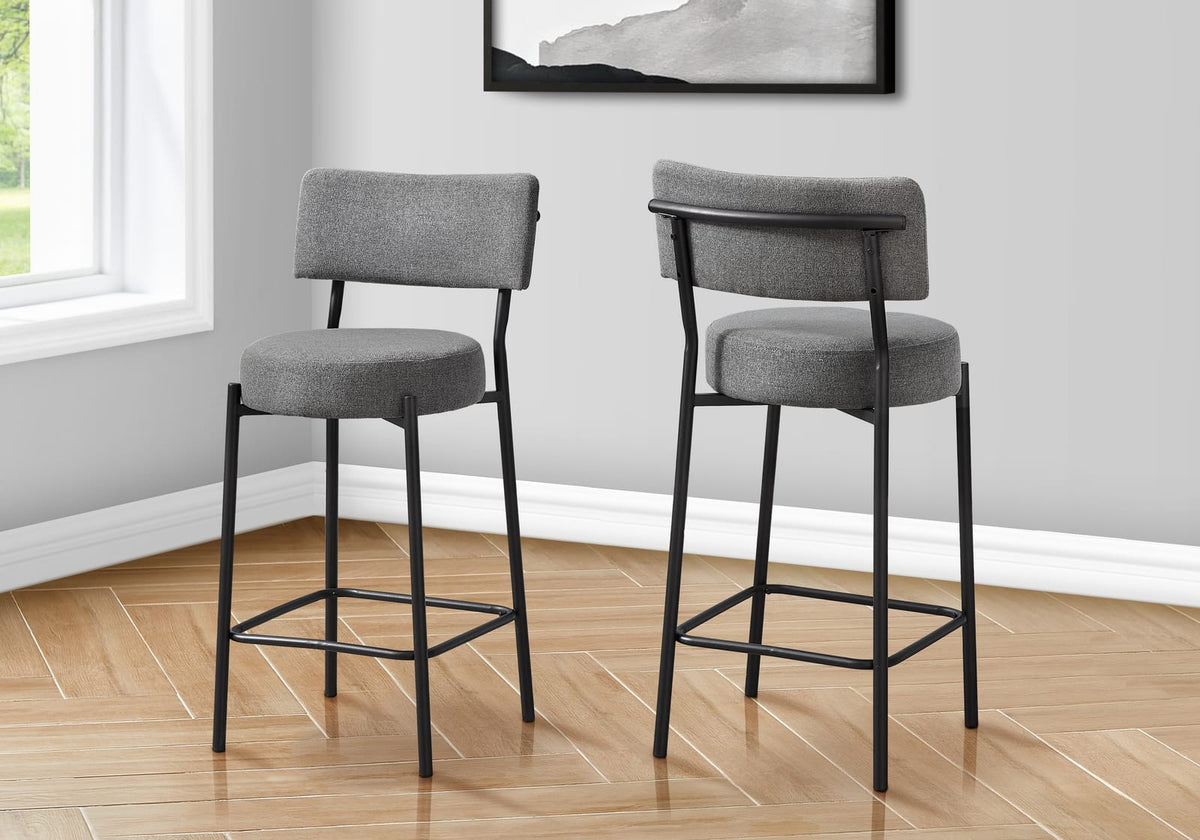 2-Piece Counter Height Barstool Set - Black Metal