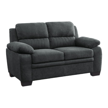 Dark Gray Wood Frame Loveseat - 58" Primary Living Space for Living Room