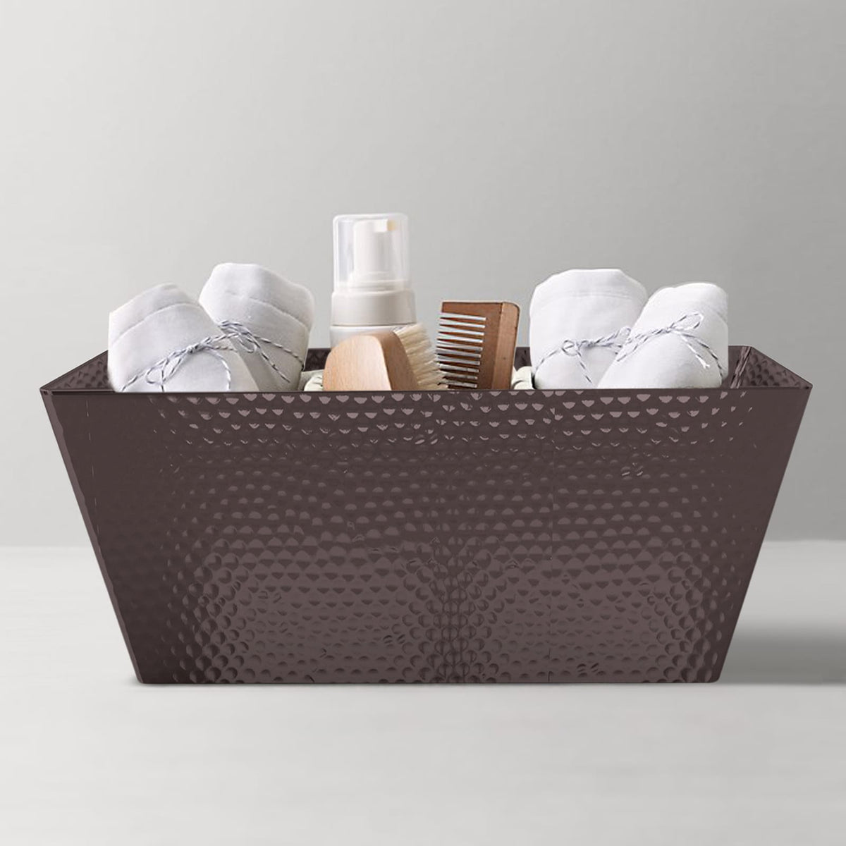 Oil-Rubbed Bronze Hammered Vanity Tray - Aluminum Storage Organizer
