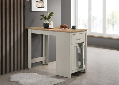 Light Gray Dining Table with Storage - 47" Counter Height for Dining Room