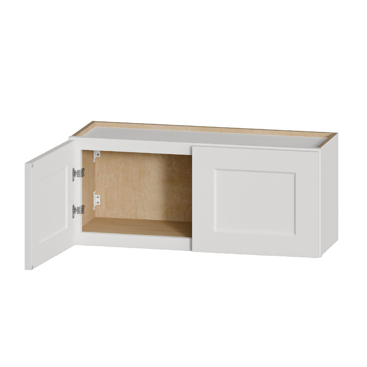 36" White Shaker Wall Cabinet - Solid Wood, Ready to Assemble for Living Room
