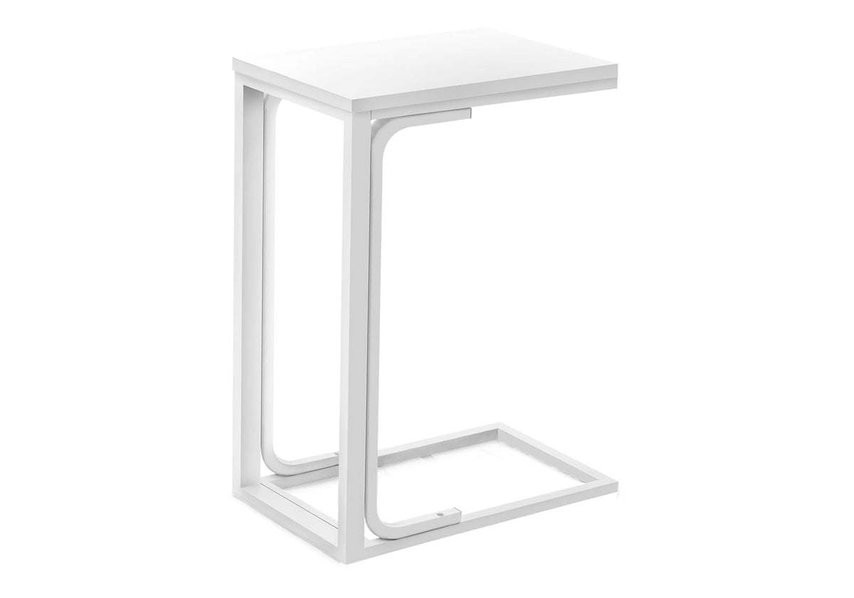 White MDF Bedside Table - 16 Inch Accent Table for Living Room