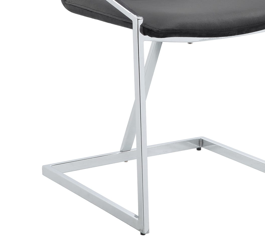 Zlatan Gray Velvet & Chrome Side Chair (Set of 2) - Dining Room Seating