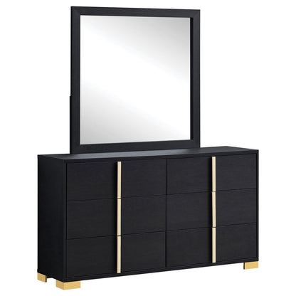 Black 6-Drawer Dresser Bedroom Storage