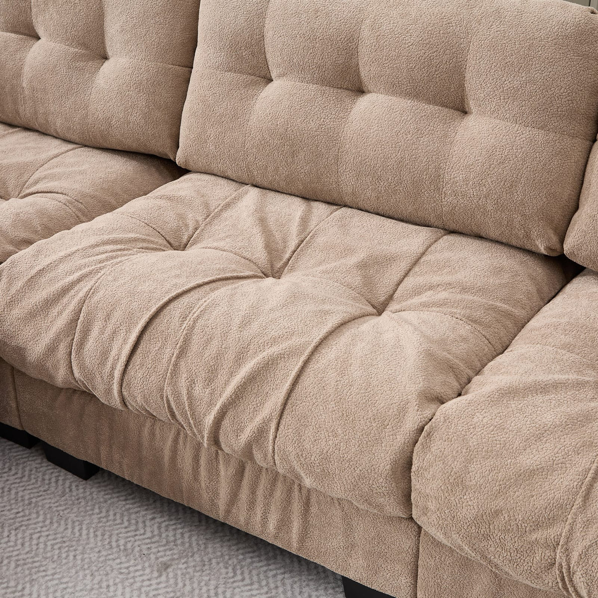 U-Shaped Modular Sectional Sofa - Light Brown Comfort