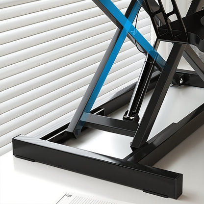 32 Inch Adjustable Desk Converter - Walnut Color for Home Office