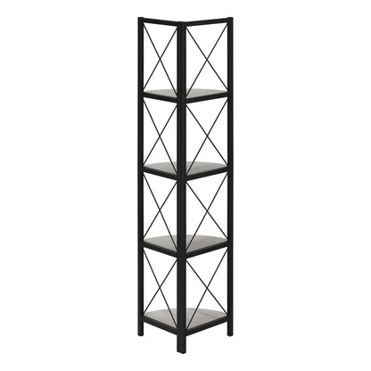 Modern Grey Metal Corner Shelf for Bedroom Storage and Display for Living Room