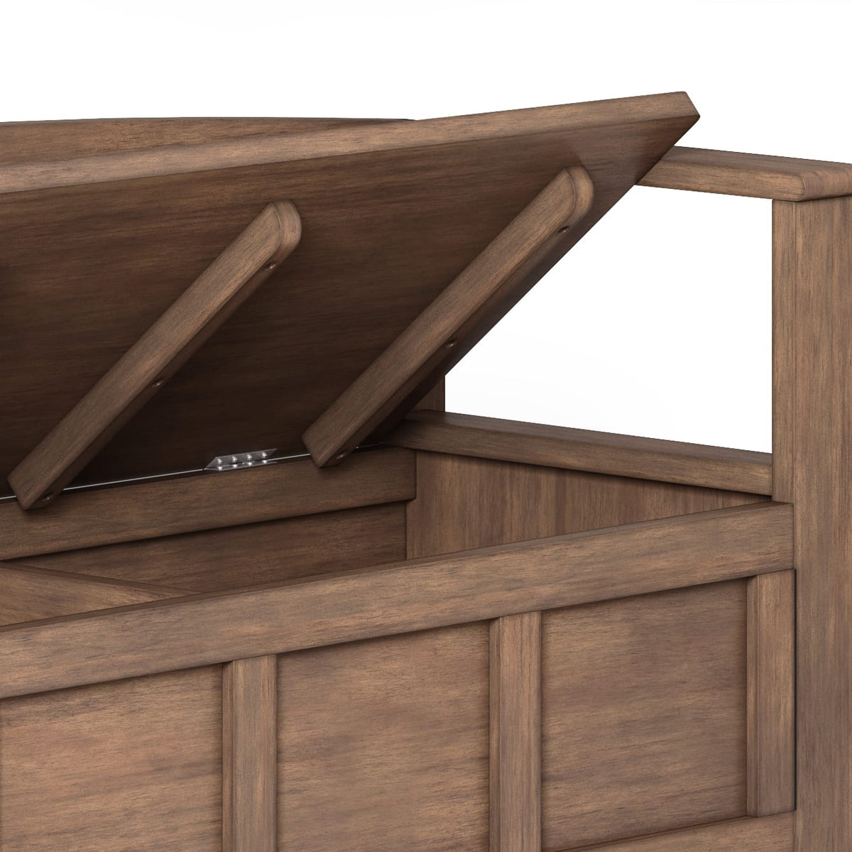Dark Brown Wood Entryway Bench - 48" Wide Storage Seat