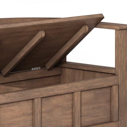 Dark Brown Wood Entryway Bench - 48" Wide Storage Seat